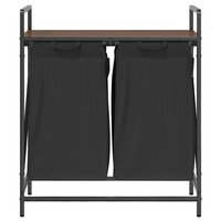 Wasmand 2 vakken met plank bruin eikenkleurig 6