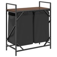 Wasmand 2 vakken met plank bruin eikenkleurig 8