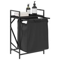 Wasmand 1 vak met plank zwart eikenkleurig 4