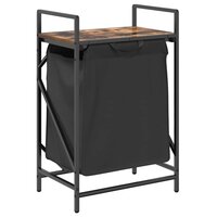 Wasmand 1 vak met plank gerookt eikenkleurig 2