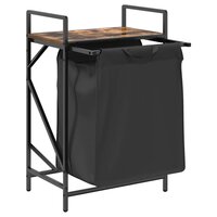 Wasmand 1 vak met plank gerookt eikenkleurig 5