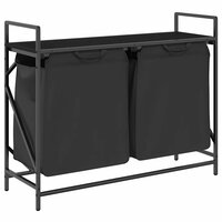 Wasmand 2 vakken met plank zwart eikenkleurig 2