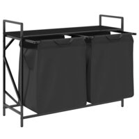 Wasmand 2 vakken met plank zwart eikenkleurig 5