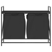 Wasmand 2 vakken met plank zwart eikenkleurig 6