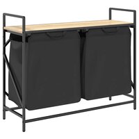 Wasmand 2 vakken met plank sonoma eikenkleurig 2