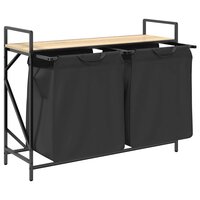 Wasmand 2 vakken met plank sonoma eikenkleurig 5