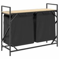 Wasmand 2 vakken met plank sonoma eikenkleurig 8