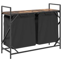 Wasmand 2 vakken met plank gerookt eikenkleurig 8