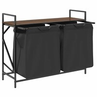 Wasmand 2 vakken met plank bruin eikenkleurig 5