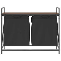 Wasmand 2 vakken met plank bruin eikenkleurig 6