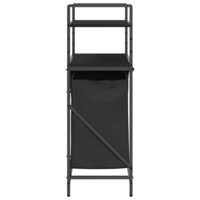 Wasmand 2 vakken met planken zwart eikenkleurig 7