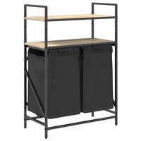 Wasmand 2 vakken met planken sonoma eikenkleurig 2