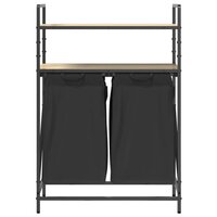 Wasmand 2 vakken met planken sonoma eikenkleurig 6