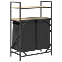 Wasmand 2 vakken met planken sonoma eikenkleurig 8