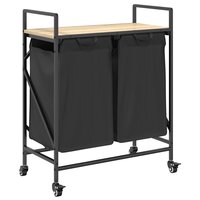 Wasmand 2 vakken met planken sonoma eikenkleurig 2