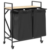 Wasmand 2 vakken met planken sonoma eikenkleurig 5