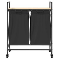 Wasmand 2 vakken met planken sonoma eikenkleurig 6