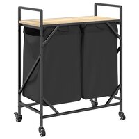 Wasmand 2 vakken met planken sonoma eikenkleurig 8