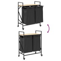 Wasmand 2 vakken met planken sonoma eikenkleurig 9