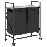 Wasmand 2 vakken met planken grijs sonoma eiken 2