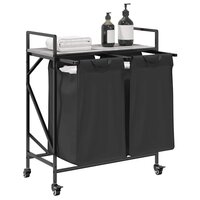 Wasmand 2 vakken met planken grijs sonoma eiken 4