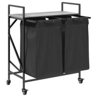 Wasmand 2 vakken met planken grijs sonoma eiken 5