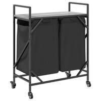 Wasmand 2 vakken met planken grijs sonoma eiken 8