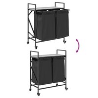 Wasmand 2 vakken met planken grijs sonoma eiken 9