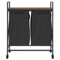 Wasmand 2 vakken met planken bruin eikenkleurig 6