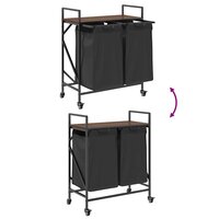 Wasmand 2 vakken met planken bruin eikenkleurig 9