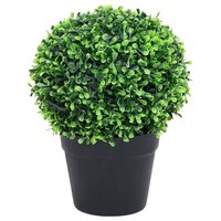 Kunstplanten met pot 2 st buxus bolvorming 37 cm groen 2