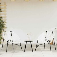 Tuinstoel Egg poly rattan zwart wit 3