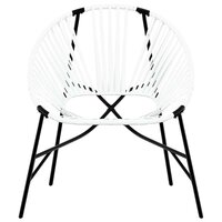 Tuinstoel Egg poly rattan zwart wit 4