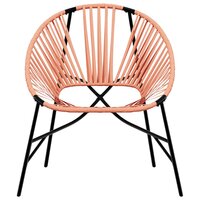 Tuinstoel Egg poly rattan zwart en oranje 4