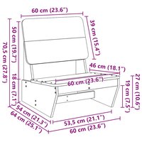 Tuinstoel 60x64x70,5 cm massief grenenhout 9