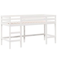 Halfhoogslaper met ladder en bedhuis grenenhout wit 90x200 cm 5