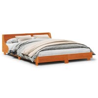 Bed met matras massief grenenhout wasbruin 140x190 cm 2