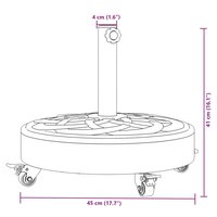 Parasolvoet met wielen voor stok van &Oslash;38 / 48 mm 27 kg rond 8