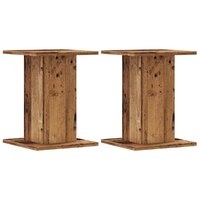 Plantenstandaards 2 st 30x30x40 cm bewerkt hout oud houtkleurig 2