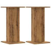Plantenstandaards 2 st 30x30x60 cm hout artisanaal eiken 2