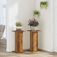 Plantenstandaards 2 st 30x30x60 cm hout artisanaal eiken 3