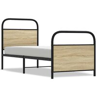 Bedframe zonder matras bewerkt hout sonoma eikenkleur 75x190 cm 2