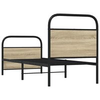 Bedframe zonder matras bewerkt hout sonoma eikenkleur 75x190 cm 7