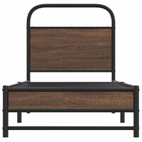 Bedframe zonder matras bewerkt hout bruin eikenkleur 75x190 cm 5