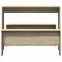 3-delige Eettafel en bankenset bewerkt hout sonoma eikenkleurig 4