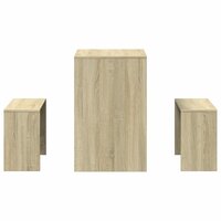 3-delige Eettafel en bankenset bewerkt hout sonoma eikenkleurig 5