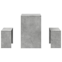 3-delige Eettafel en bankenset bewerkt hout betongrijs 5