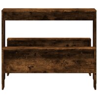 3-delige Eettafel en bankenset bewerkt hout gerookt eikenkleur 4