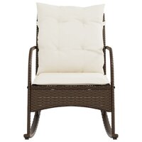 Tuinschommelstoel met kussens poly rattan bruin 4