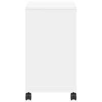 Bijzettafel met wieltjes 50x30x55 bewerkt hout wit 6